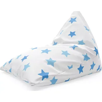 Sedací pytel Sablio Sedací vak Triangl Modré hvězdy na bílé: 120 x 100 x 100 cm