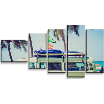 Obraz Sablio Obraz - 5-dílný Veterán na pláži - 100x60 cm