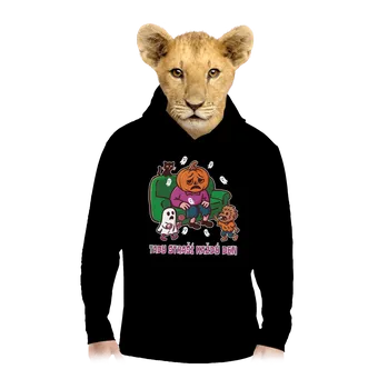 Chlapecká mikina Bastard Tady straší každý den dětská mikina klokanka Black