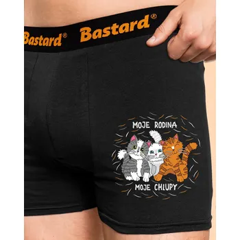 Trenýrky Bastard Moje rodina boxerky Black