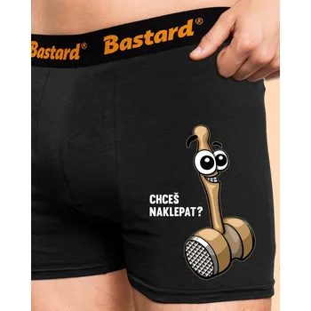 Trenýrky Bastard Chceš naklepat? boxerky Black