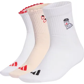 ADIDAS Sada ponožek Graphic 3 páry 40/42 BÉŽOVÁ|BÍLÁ|ČERVENÁ