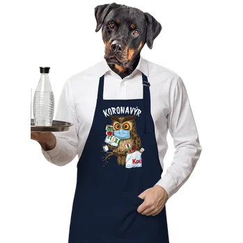 Kuchyňská zástěra Bastard Koronavýr zástěra Navy