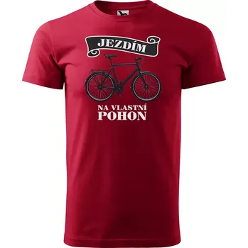Pánské tričko Sablio Tričko s potiskem Jezdím na vlastní pohon - červené L