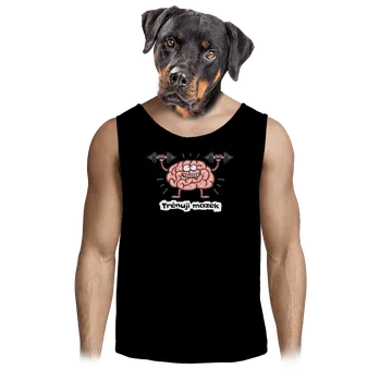 Pánské tílko Bastard Trénuji mozek pánské tílko Black