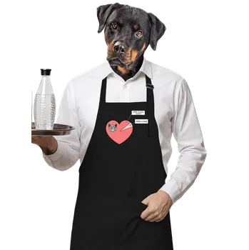 Kuchyňská zástěra Bastard Péče o kočku zástěra Black