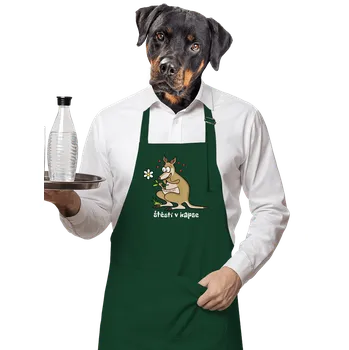 Kuchyňská zástěra Bastard Štěstí v kapse zástěra Bottle Green