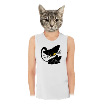 Bastard Evil cat dámské tílko volné White