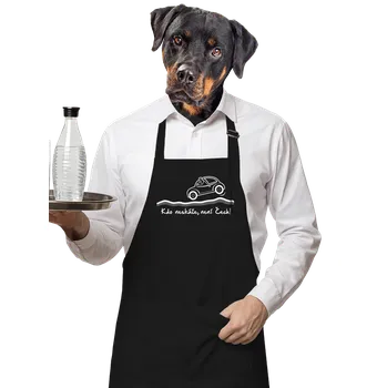 Kuchyňská zástěra Bastard Kdo neskáče zástěra Black