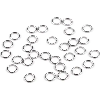 Materiál na výrobu šperku Kroužek spojovací uzavřený Ø6; 7; 9; 10 mm z nerezové oceli, velké, 2 (7 mm) platina