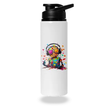 Láhev Bastard Workaholic robot lahev na vodu White