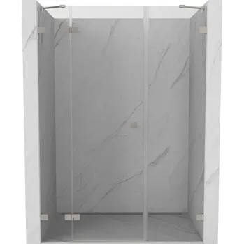 Mexen Lunar, levé otočné sprchové dveře 145 cm, 8mm čiré sklo, ocelový profil, 834S-145-050-97-00-L