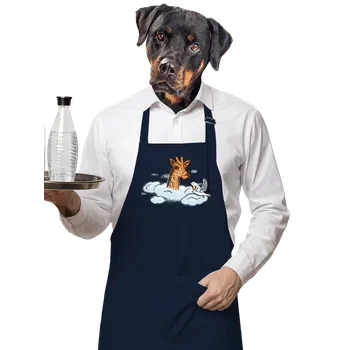 Kuchyňská zástěra Bastard Žirafa v oblacích zástěra Navy