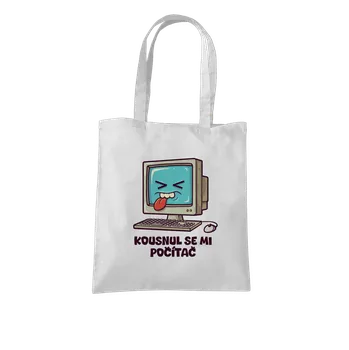 Nákupní taška Bastard Kousnul se mi počítač taška White