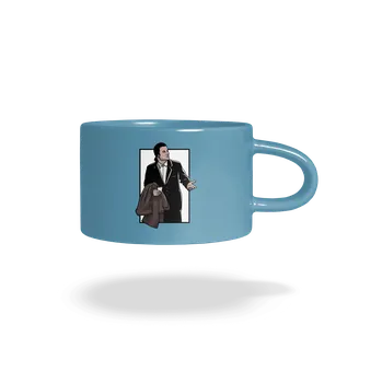 Bastard Zmatený Travolta hrnek makronka Blue Macaron