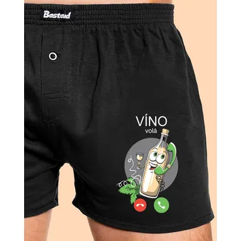 Trenýrky Bastard Bílé víno volá pánské trenky Black