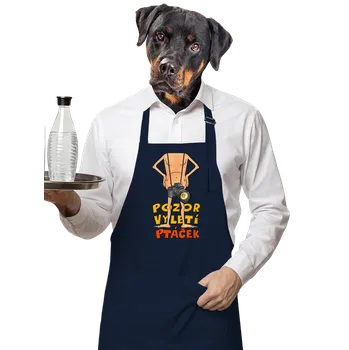 Kuchyňská zástěra Bastard Vyletí ptáček zástěra Navy