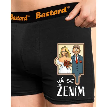 Trenýrky Bastard Já se žením/vdávám boxerky Black