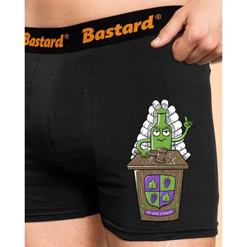 Trenýrky Bastard Ve víně je pravda boxerky Black