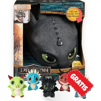 Karnevalový kostým AKCE: Jak vycvičit draka maska Bezzubky se zvuky a světly + plyšoví draci v sudu ZDARMA