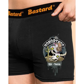 Trenýrky Bastard Hororskop - Býk boxerky Black
