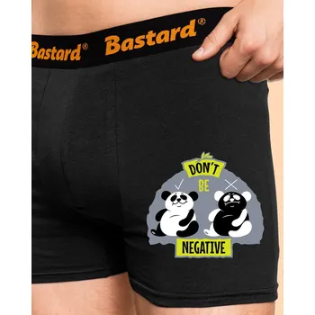 Trenýrky Bastard Don't be negative boxerky Black