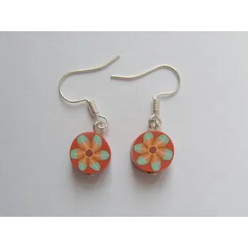 Náušnice Fimo náušnice - kulaté - červená