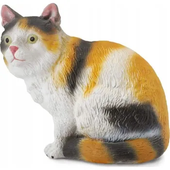 Figurka Kočka domácí sedící tříbarevná S