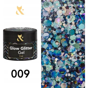 Lak na nehty Třpytivý gel FOX Glow Gel 009 tyrkysový 5 ml