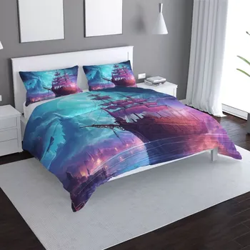 Povlečení Sablio Povlečení Magická plachetnice pod měsícem - 140x200 / 90x70