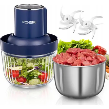 Kuchyňský mlýnek FOHERE Elektrický mlýnek na maso a zeleniny 2L 300W nerezová ocel
