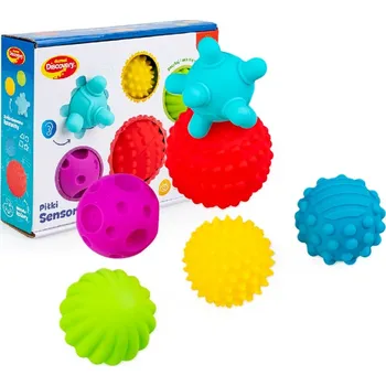 Hračka pro nejmenší DUMEL SENZORICKÉ MÍČKY BAREVNÉ S RŮZNOU TEXTUROU 6 KUSŮ