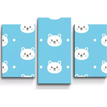 Obraz Sablio Obraz - 3-dílný Medvídci - 75x50 cm