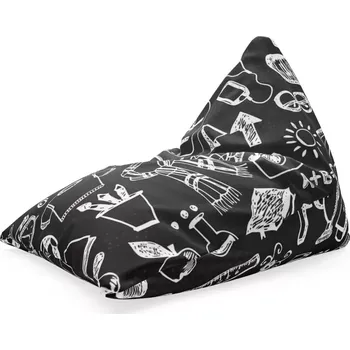 Sedací pytel Sablio Sedací vak Triangl Černobílá škola: 120 x 100 x 100 cm