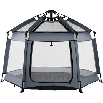 Dětská ohrádka Vevor Hrací ohrádka pro batolata s baldachýnem, UPF 50+, přenosná