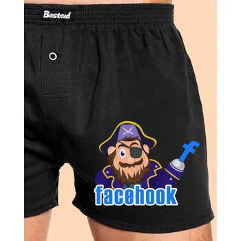 Trenýrky Bastard Facehook pánské trenky Black