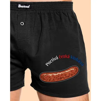 Trenýrky Bastard Poctivá buchta a klobása pánské trenky Black