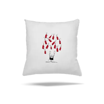 Polštář Bastard Šťastný vinař polštář White