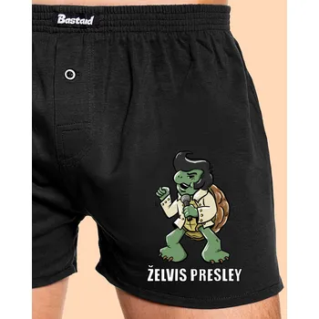 Trenýrky Bastard Želvis Presley pánské trenky Black