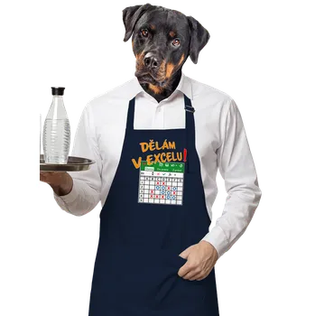Kuchyňská zástěra Bastard Dělám v Excelu zástěra Navy
