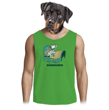 Pánské oblečení Bastard Korunavirus v posteli pánské tílko Lime