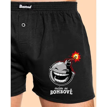 Trenýrky Bastard Mám se bombově pánské trenky Black