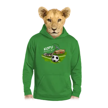 Chlapecká mikina Bastard Kopu za svůj tým dětská mikina klokanka Kelly Green AWD