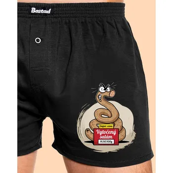 Trenýrky Bastard Vytočený salám pánské trenky Black