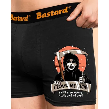 Trenýrky Bastard I love my job boxerky Black