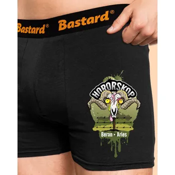 Trenýrky Bastard Hororskop - Beran boxerky Black