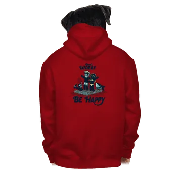 Pánská mikina Bastard Don't worry pánská mikina na zip Red