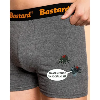 Trenýrky Bastard Sociální síť boxerky Gray Melange