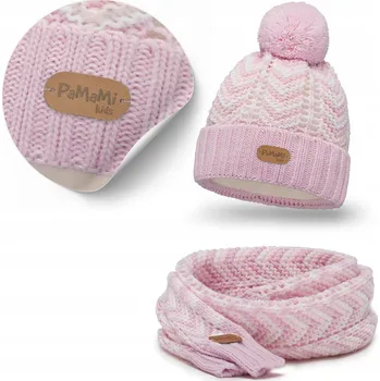 Čepice Zimní Dívčí Set Růžový: Zateplená Čepice a Dlouhá Šála