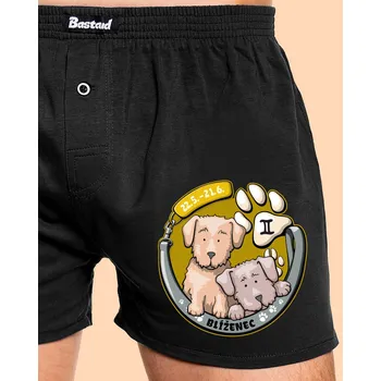 Trenýrky Bastard Psí horoskop: Blíženci pánské trenky Black